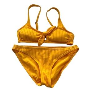 Xhilaration Yellow Goldenrod Women’s Ribbed Bikini Size XS